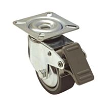 Roulette manutention à platine pivotante caoutchouc gris Ø60 charge 50 kg - CIME