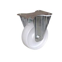 Roulette de collectivité à platine fixe polypropylène blanc Ø80mm - CIME