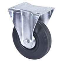 Roulette manutention fixe à platine caoutchouc noir Ø125mm charge 125kg - CIME