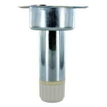 Pied de caisson D28mm réglable acier zingué H.120mm