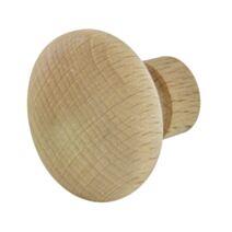 6 Boutons avec insert. Hêtre poncé. D40mm P.33mm