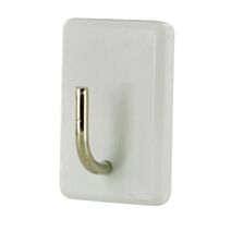 Crochet adhésif rideaux 28x18mm blanc X4