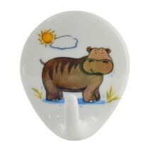 Crochet adhésif blanc "animaux" 51x43mm