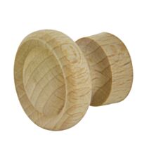 Bouton liseré D.25mm hêtre poncé X2