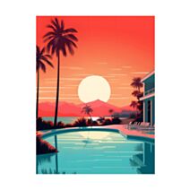 Affiche 30x40 sunset village - CEANOTHE