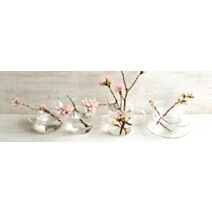 Toile panoramique vases rameaux fleuris 30x97cm