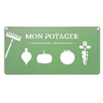 Pancarte métal mon potager 25x12,5cm vert - LOUIS MOULIN