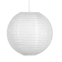 Suspension Papier Jap 35x35x35cm 60W Blanc - MATHIAS