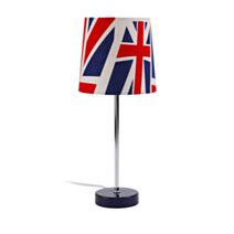 Lampe de Chevet Union Jack 37x15,5x15,5cm 40W Multicolore - MATHIAS