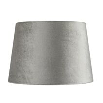 Abat-jour Sidony en velours Ø28 x H19,5 cm gris - MATHIAS