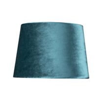 Abat-jour Sidony en velours Ø28 x H19,5 cm bleu canard - MATHIAS
