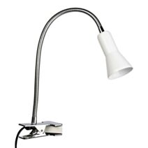 Lampe à clipser Flex Ø6 x H34 cm E14 40W métal blanc - MATHIAS