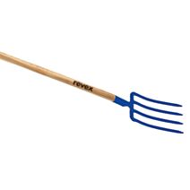 Fourche à bêcher à douille 4 dents manche béquille 30 cm - REVEX