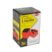 36 lettres/chiffres à frapper 