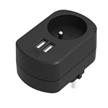 Chargeur USB sur secteur avec 2 USB 3,4a noir - FPE