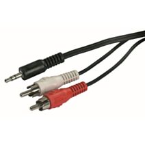 Cordon jack 3.5mm mâle stéréo/2 rca mâle 3m