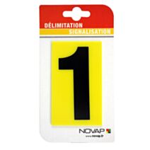 Chiffre imprimé 100x60 mm n° 1 jaune/noir