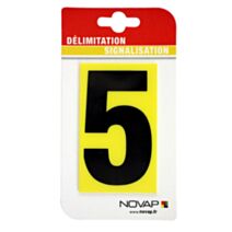Chiffre imprimé 100x60 mm n° 5 jaune/noir