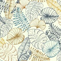 Papier Peint Vinyle Intissé Perroquet 10,05x0,53m Bleu Jaune - LUTECE