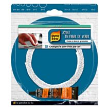 Joint Blanc plat 10x1,2mm avec tube de colle - PYROFEU