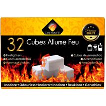 Allume feu 32 cubes blancs qualité premium base parafine