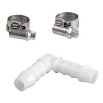 Coude plastique Ø8 mm + 2 colliers - SPID'O