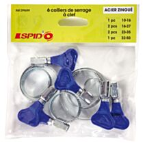 6 colliers de serrage bande acier serrage à clefs - SPID'O