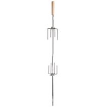 Broche pour BBQ acier chromé longueur 85cm bois - COOK'IN GARDEN