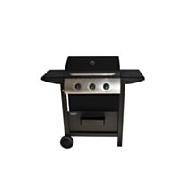 Barbecue gaz 3 brûleurs Acier peint 100x51cm noir