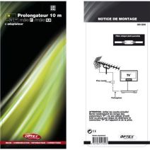 Prolongateur coaxial F/M 9.52 + adaptateur or HQ 10m