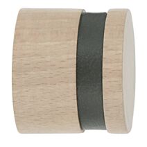 2 embouts bois d28 bouchon bague cuir chêne clair - MOBOIS