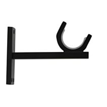 Support métal Ø28mm 80mm Noir Mat