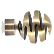 Embout métal Ø28mm Boule Slice Doré Vieilli