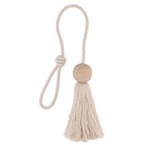 Embrasse boule pampille à nouer beige 60cm