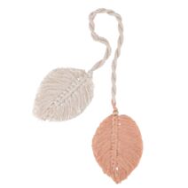 Embrasse double feuille à nouer beige/terracotta 67cm