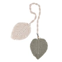 Embrasse double feuille à nouer beige/kaki 67cm