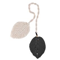 Embrasse double feuille à nouer beige/noir 67cm