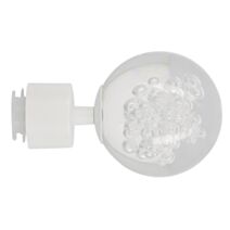 Embout métal Verre Ø28mm Boule Bulle Blanc Mat