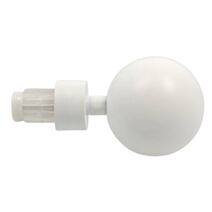 Embout métal Ø28mm Boule Blanc Mat