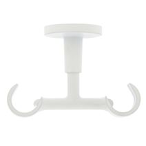 Support métal Ø20mm Plafond Double 60mm Blanc Mat