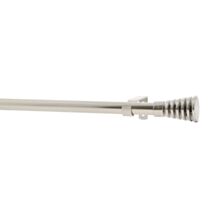 Kit barre à rideau métal canelé nickel mat 1m20x2m10 Ø19/16mm - MOBOIS