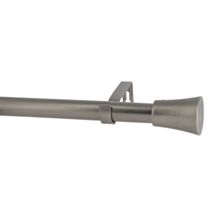 Kit barre à rideaux en métal Ø28/25 1m20-2m10 pommeau gun brossé