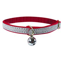 Collier chat lamé en nylon avec grelot rouge