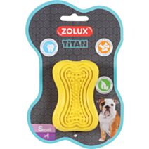 Jouet chien caoutchouc Titan - 8cm - jaune