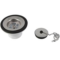 Bonde à bouchon pour évier 1 cuve perçage Ø50mm