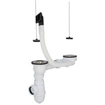 Vidage complet pour évier 2 cuves perçage Ø50mm