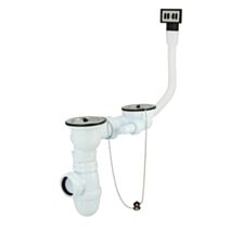 Vidage plastique pour évier 2 cuves perçage Ø60mm