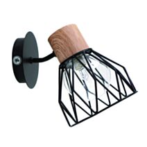 Applique salle de bain Clayton 230V 33W Noir/bois 