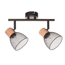 Spot 2 Lumières Bedwood Noir h.15cm - SEYNAVE