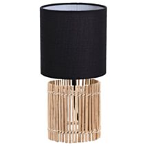 Lampe bois Ø15xH.31cm Bocage noir - SEYNAVE